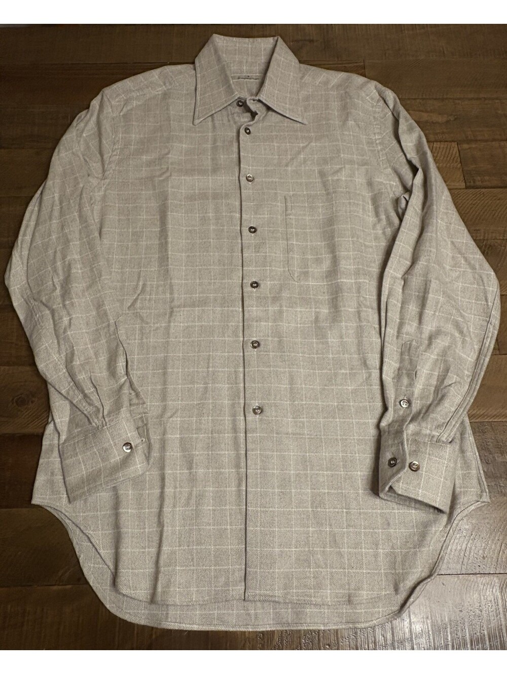 Ermenegildo Zegna Men's Cotton Plaid Long Sleeves Button-Up Shirt Size 40